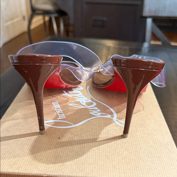 Christian Louboutin Brown Heels with Clear Straps - Picture 4 of 9
